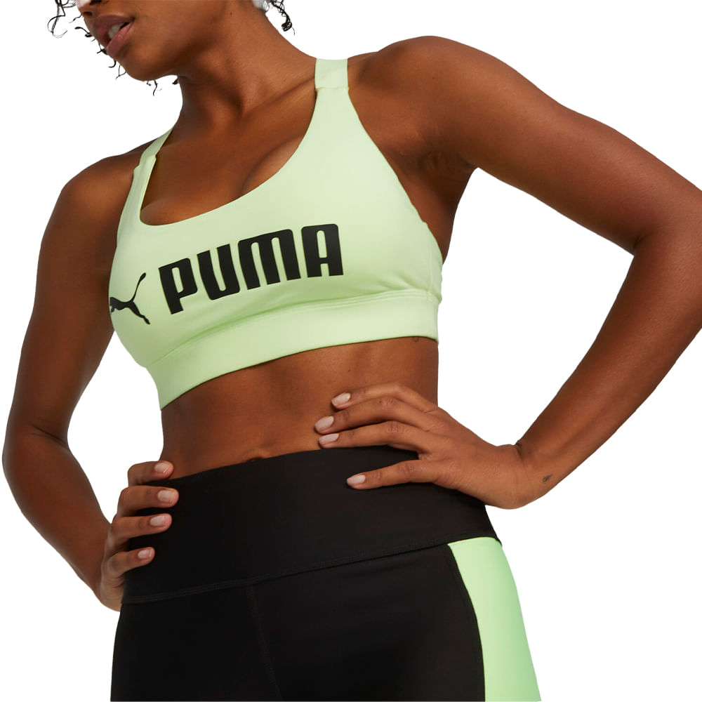 Top Puma Mid Impact Strong Feminino 524922-01 - Ativa Esportes